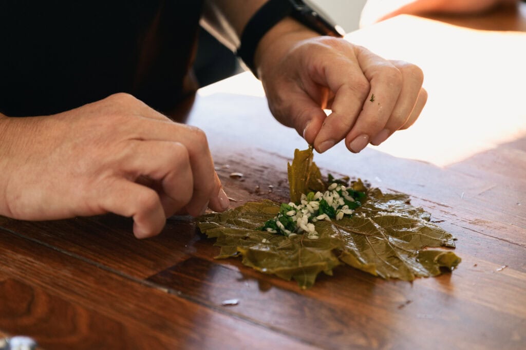 Rolling dolmades