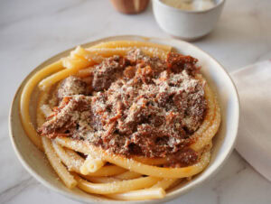 Traditional Greek Beef Kokkinisto with Pasta