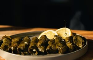 Authentic Greek Dolmadakia Yialantzi (Stuffed Vine Leaves with Rice and Herbs)